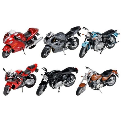 Goki fém motorbiciklik – 1:18 méretarány, 11–12 cm