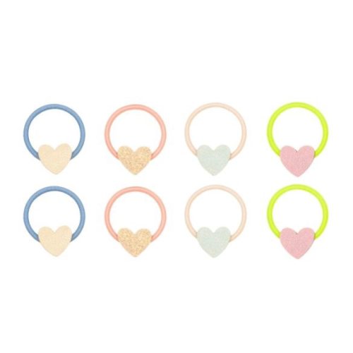 Mimi&Lula Pasztell szívecskés hajgumik - 8 db-os szett