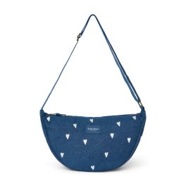   Studio Noos Denim Adult Fanny Pack övtáska / crossbody táska – Dark Blue White Hearts