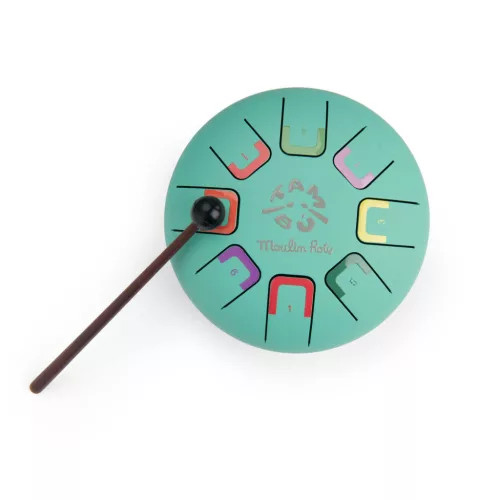 Moulin Roty - Dzsungel - Nyelves dob, handpan - zöld - kicsi (15 cm)