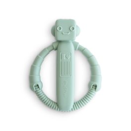 Mushie Csörgő rágóka – Robotka, halvány türkiz