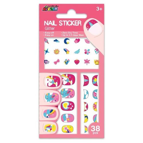 Avenir Csillogó körömmatrica szett, Unikornisok