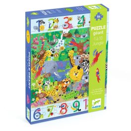 Djeco Megfigyeltető puzzle - Dzsungelben 1-10-ig, 54 db-os