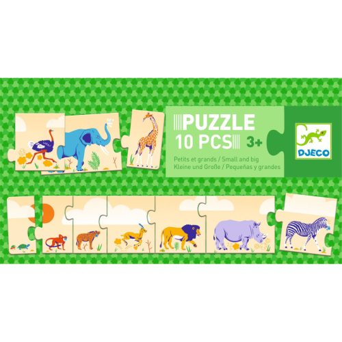 Djeco Sorozatkirakó puzzle – Kicsi és nagy, 10 db-os – Small and Big