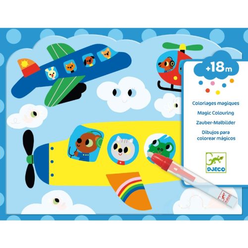 Djeco Vízzel színező készlet - Bújócska az égen 