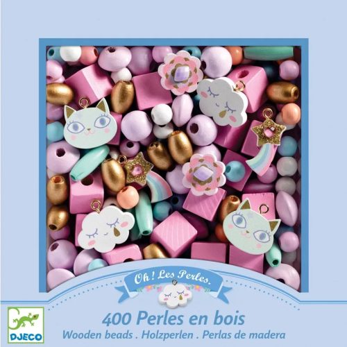 Djeco fagyöngy készlet – Szivárvány – Wooden Beads, Rainbow