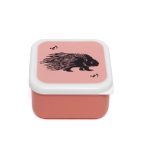 Petit Monkey lunchbox szett - Rózsaszín-Fekete állatok