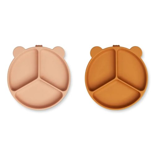 Liewood Stacy szilikon tapadókorongos osztott tányér - 2 db, Mustard / Tuscany Rose mix