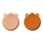 Liewood Stacy szilikon tapadókorongos osztott tányér - 2 db, Mustard / Tuscany Rose mix