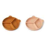 Liewood Stacy szilikon tapadókorongos osztott tányér - 2 db, Mustard / Tuscany Rose mix