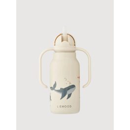   Liewood Kimmie szívószálas itatókulacs - 250 ml, Sea creature / Sandy
