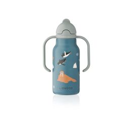   Liewood Kimmie szívószálas itatókulacs - 250 ml, Arctic Sea / Ocean view