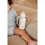 Liewood Kimmie szívószálas itatókulacs - 250 ml, Peach / Sea shell