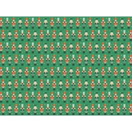 Csomagolópapír – Diótörő minta, zöld, 70 × 200 cm