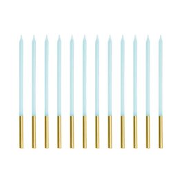   Születésnapi gyertyák - világoskék, 14 cm, 12 db-os csomag